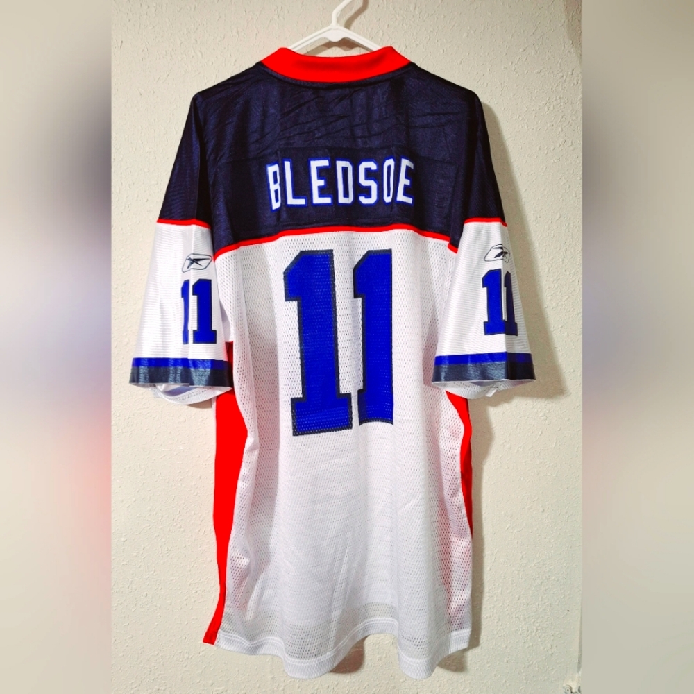 NFL Buffalo Bills Drew Bledsoe#11 Red White Blue Reebok Jersey Size XL